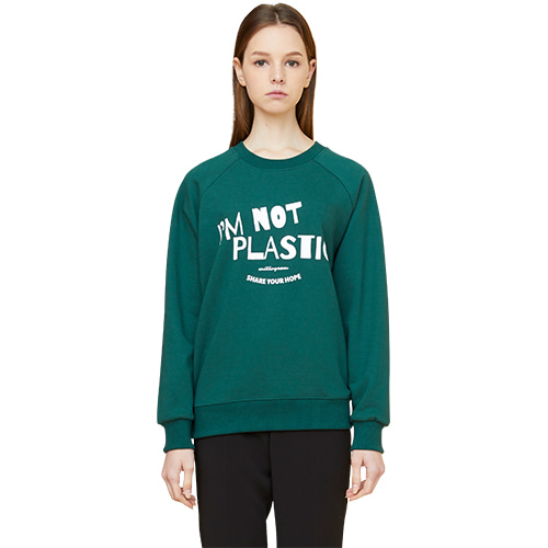 i’m not plastic sweatshirts - green