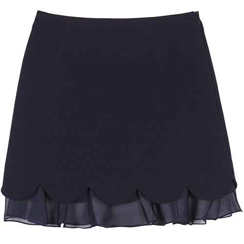 Petal Layered Skirt - navy