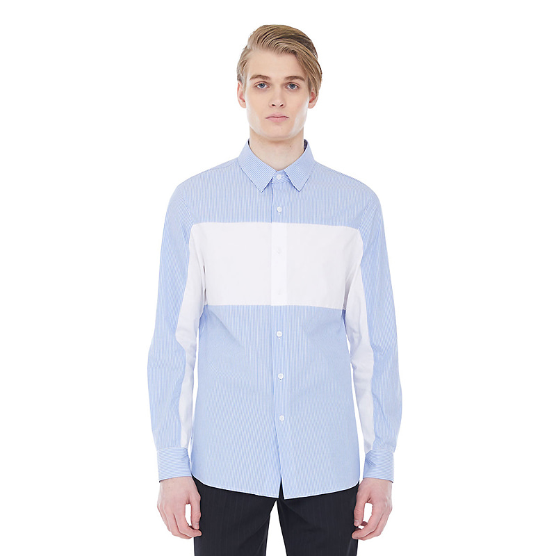 Striped Whiteblock Shirts - Light Blue