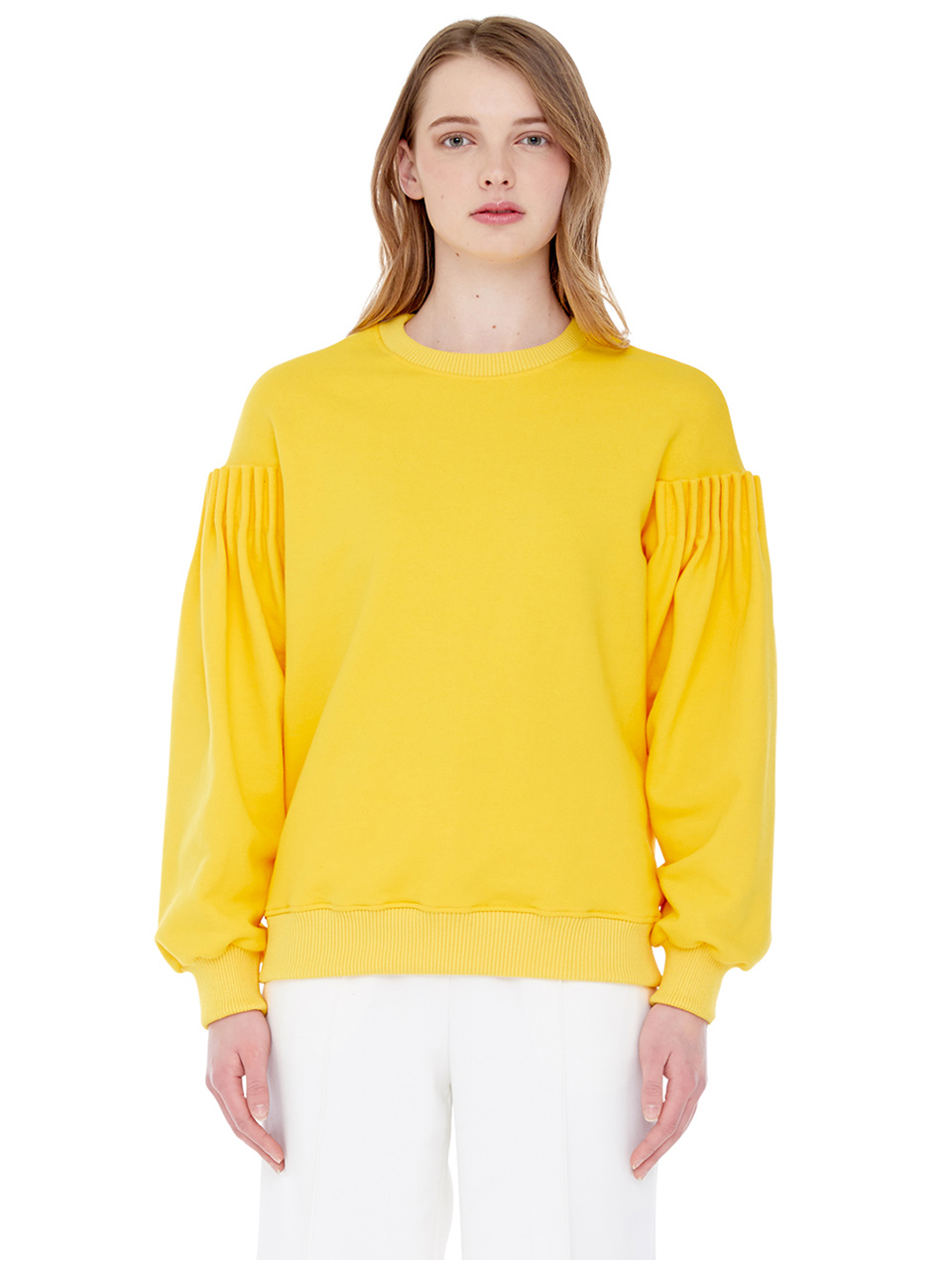 bud sleeve sweatshirt - yellow