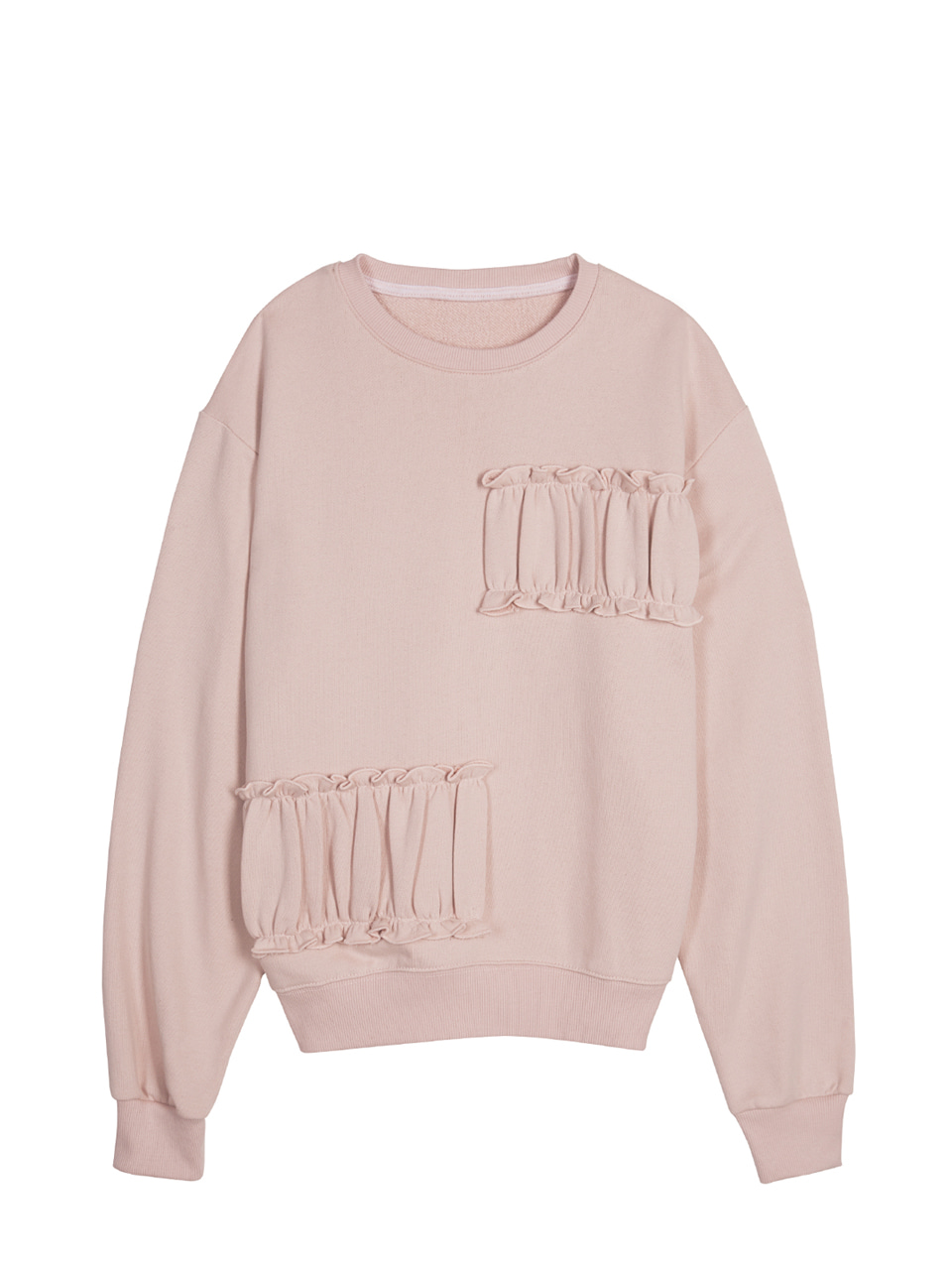 Partial Shirring Sweatshirts - pink