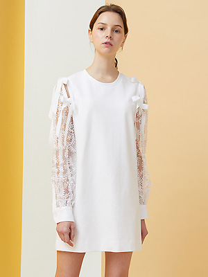 Bell Laced Dress - white