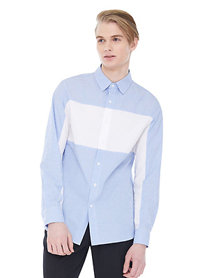 Striped Whiteblock Shirts - Light Blue