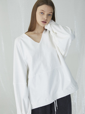 Snuggle String Pullover - White