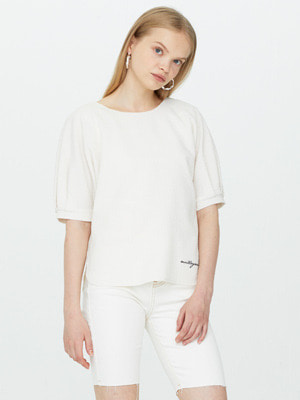 Double Faced Ripple Blouse - Ivory