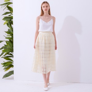 Check Lace Skirt - Ivory