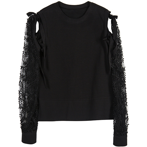Bell Laced Pullover - black