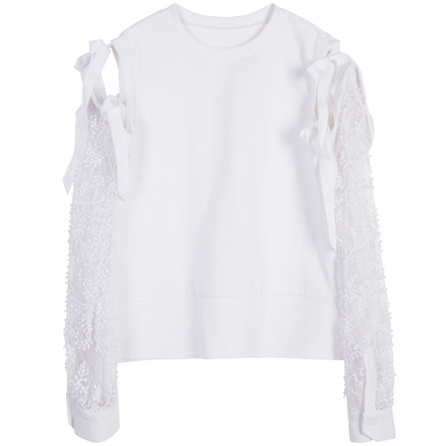 Bell Laced Pullover - white