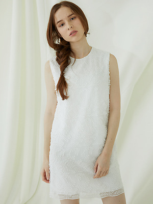 Bell Laced Sleeveless Dress - ivory