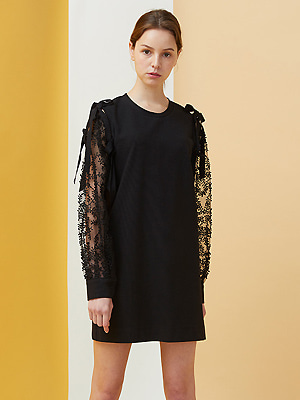 Bell Laced Dress - black