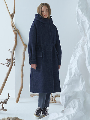 Lucell Hoodie Coat - Navy