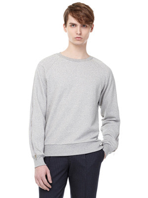 Zip Trim Sweatshirts - Gray