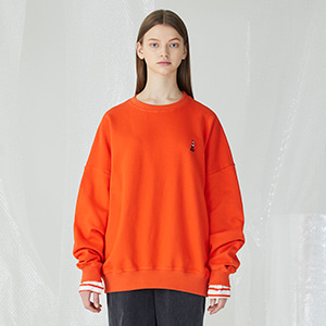 Rubber Corn Layered Sweatshirts - Orange